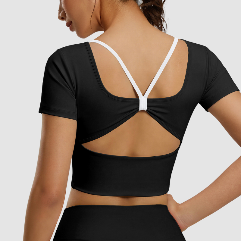 Wholesale back cross short sleeve T-shirt