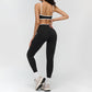 Women's contrasting color sports bra + high-waisted leggings 2-piece set