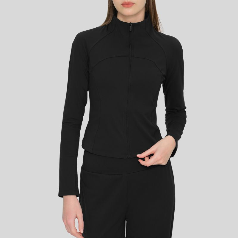 Stand-up collar fleece-lined warm coat