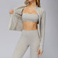sports jacket+SPORTS BRA + HIGH WAIST LEGGINGS 3-PIECE SET