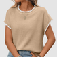 Wholesale Women's Sweaters – Crochet Round-Neck Short Sleeve Pullover