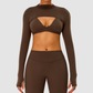 Wholesale Naked-Feel Half-High Collar Long-Sleeve Yoga Shrug – Cutout Sports Cardigan Coverup