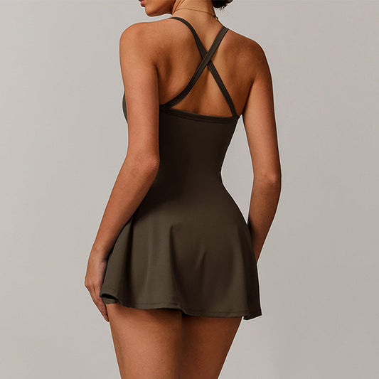 Cross back bowknot Golf And Tennis Dress