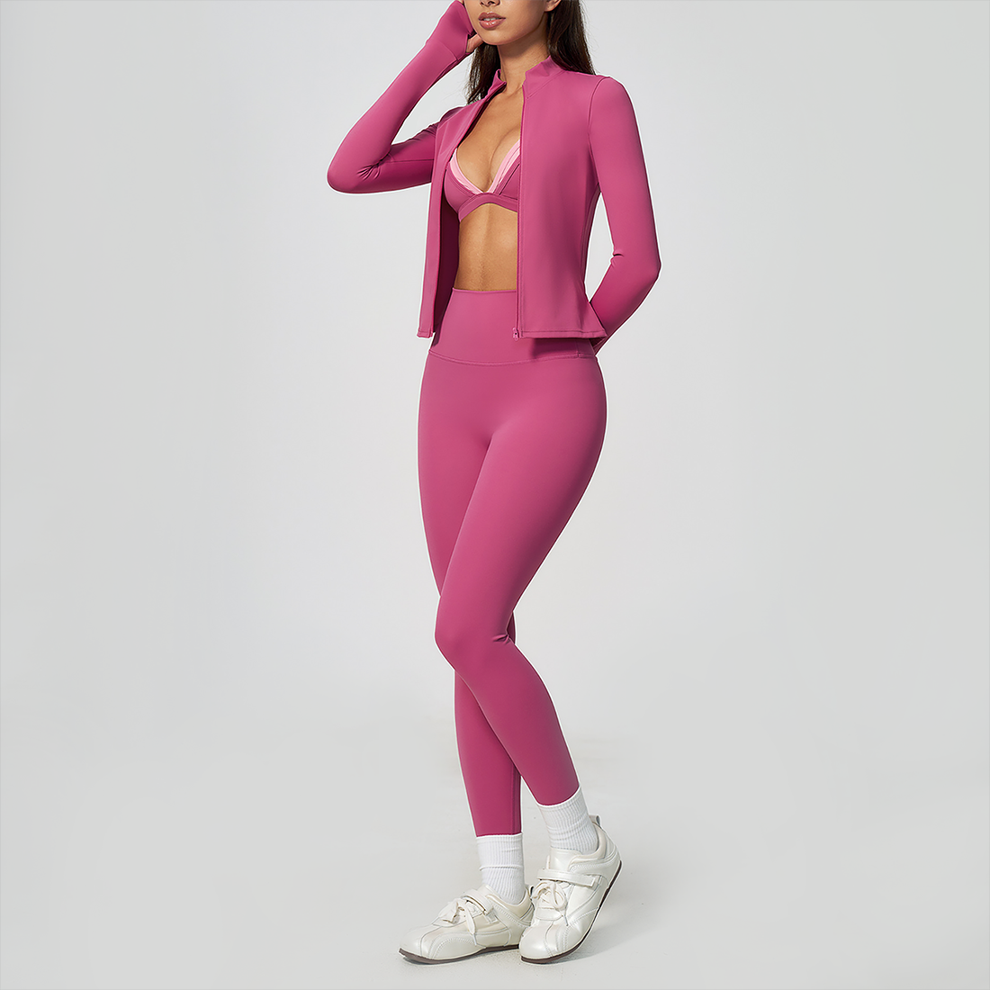 Wholesale 3-Piece Yoga Set – Cardigan & Bra & Leggings Fitness Outfit set