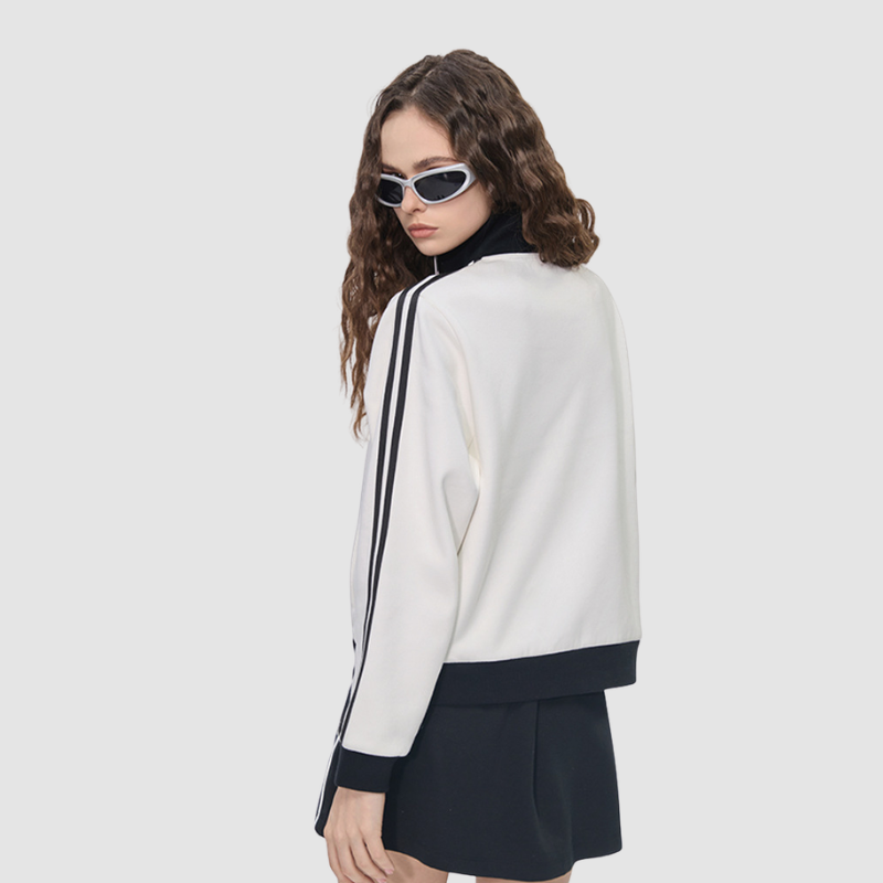 Wholesale Zippered contrasting stand up collar | Wonderxfans bulk activewear