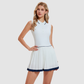 Wholesale Women's Color-Block POLO Collar Sleeveless Pleated Tennis Dress – Anti-Exposure Sports Dress