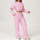 Cropped Hooded Sweatshirt + Loose Sweatpants 2-Piece Set