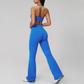 Halter Sports Bra + High-waisted Flared Leg pants 2-Piece Set