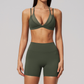 Wholesale Wholesale Triangle Cup Yoga Set – Naked-Feel Seamless Bra+ Fitness Shorts