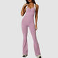 Women's Wholesale Activewear Cross-Back V-Neck Flared-Leg Yoga Jumpsuit
