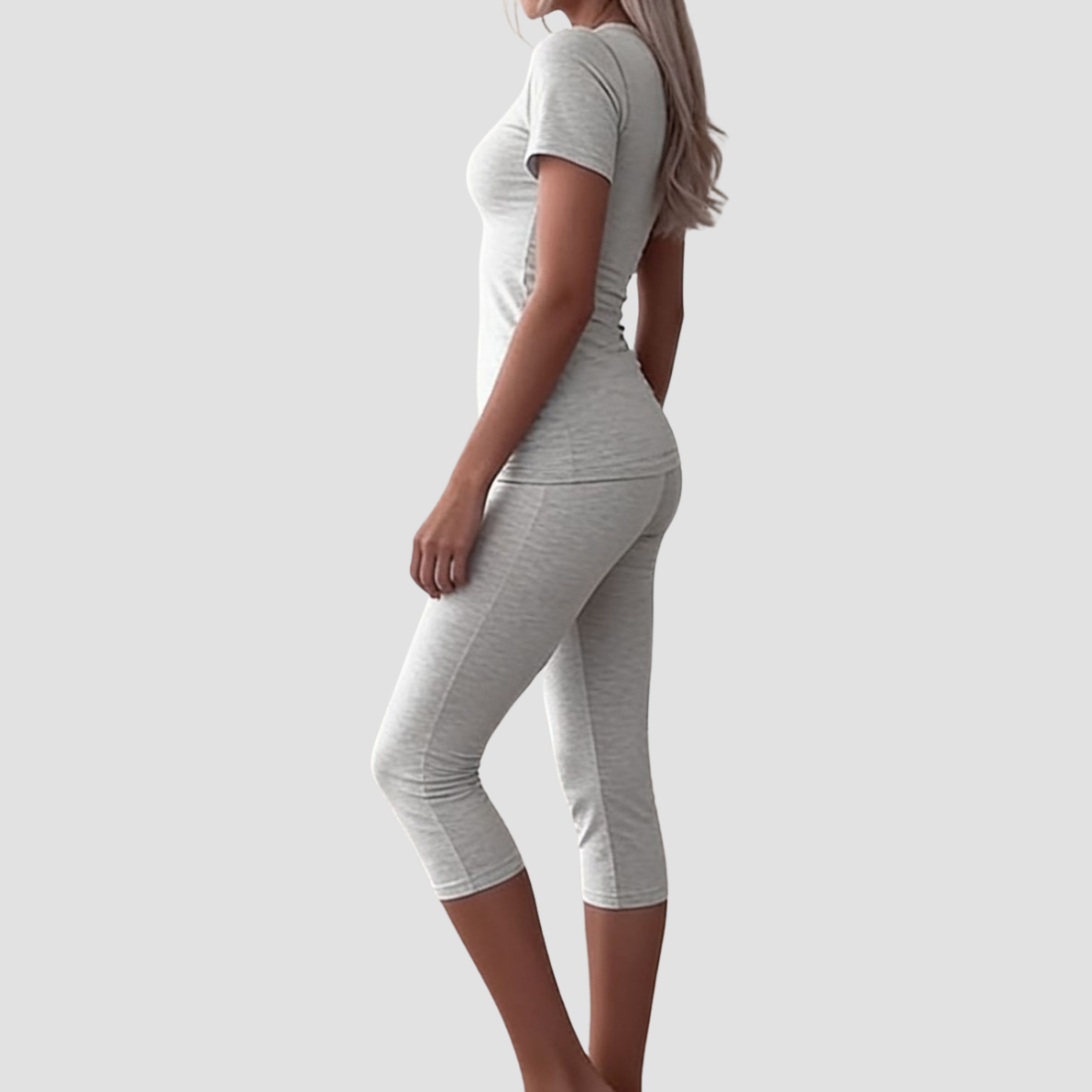 Wholesale Women’s Short-Sleeve T-Shirt & Capri Pants Set