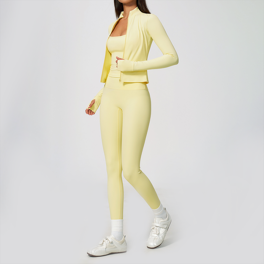 Wholesale 3-Piece Yoga Set – Cardigan & Bra & Leggings Fitness Outfit