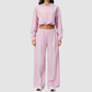 Wholesale Women's UPF50+ Sun Protection Hoodie Jacket + Wide-Leg Pants Set – Colorblock Outdoor Running Sportswear