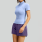 Wholesale Women's Mesh Yoga Set: Half-Zip Short Sleeve Top & Shorts