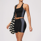 Wholesale Women's Colorblock Bare-Feel Yoga Set Tank Top & Shorts w/ Chest Pad