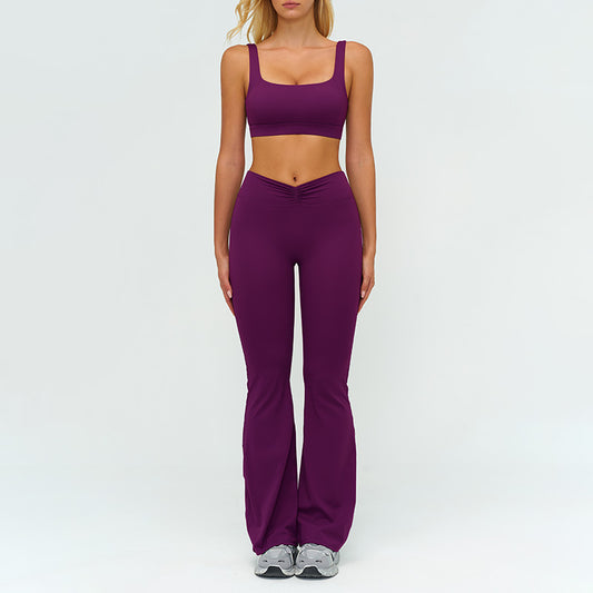 Wholesale Square neckline backless sports bra+High-waisted | Wonderxfans bulk activewear
