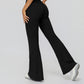 High waist slim trousers running sports flared pants