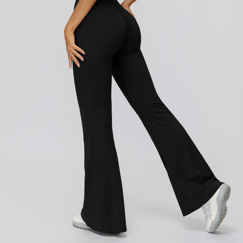 High waist slim trousers running sports flared pants