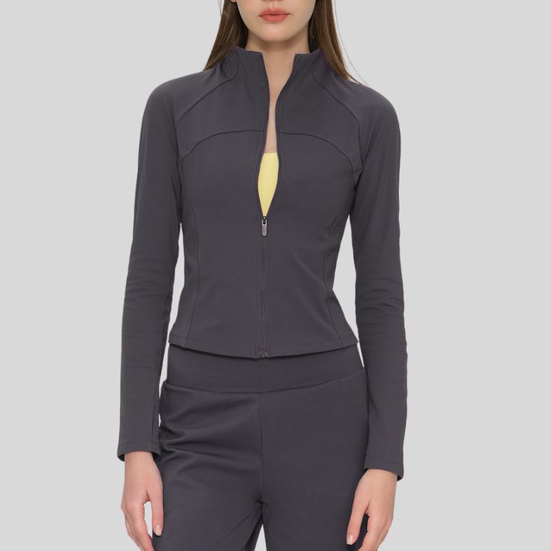 Stand-up collar fleece-lined warm coat