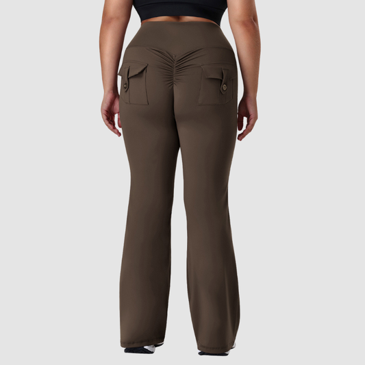 Wholesale high-waisted plus-size yoga flare pants | Wonderxfans bulk activewear