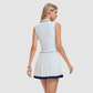 Wholesale Women's Color-Block POLO Collar Sleeveless Pleated Tennis Dress – Anti-Exposure Sports Dress