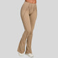 High-waisted and slightly flared casual athletic pants