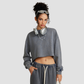 Wholesale Washed Raw-Edge Long Sleeve Top – Cropped Cotton Streetwear