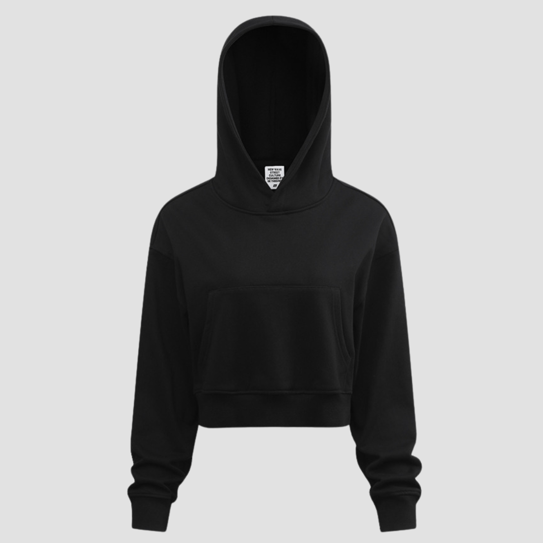 Wholesale Women’s Cropped Hooded Pullover – Relaxed Drop-Shoulder Sweatshirt
