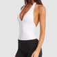 Wholesale V-neck halter neck nude quick drying sports top