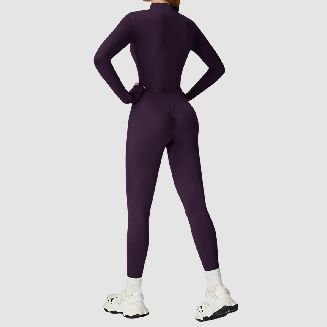 Wholesale Women's Fleece-Lined Yoga Overalls Sport Bodysuit