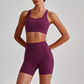 Wholesale Women's Quick-Dry Naked Feel Vest+Fitted Biker Shorts Yoga Set