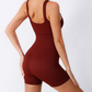 Women's Strapped Ribbed Jumpsuit Sports Yoga Bodysuit