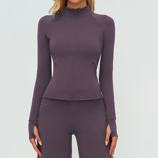 Stand collar zipper jacket