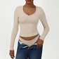 Snug-Fit V-Neck Long Sleeve