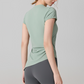 Wholesale Naked-Feel Slit-Hem Short Sleeve Yoga T-Shirt – Slim Fit Sports Top