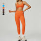 Seamless thin straps Sports Bra + High-waisted leggings 2-Piece Set