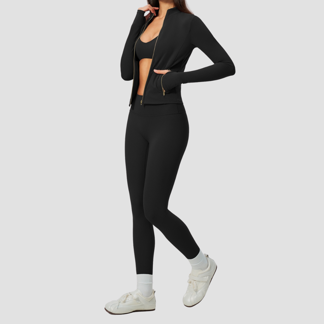 Wholesale Women's Three-Piece Activewear Set – Bra, Jogger Pants & Jacket