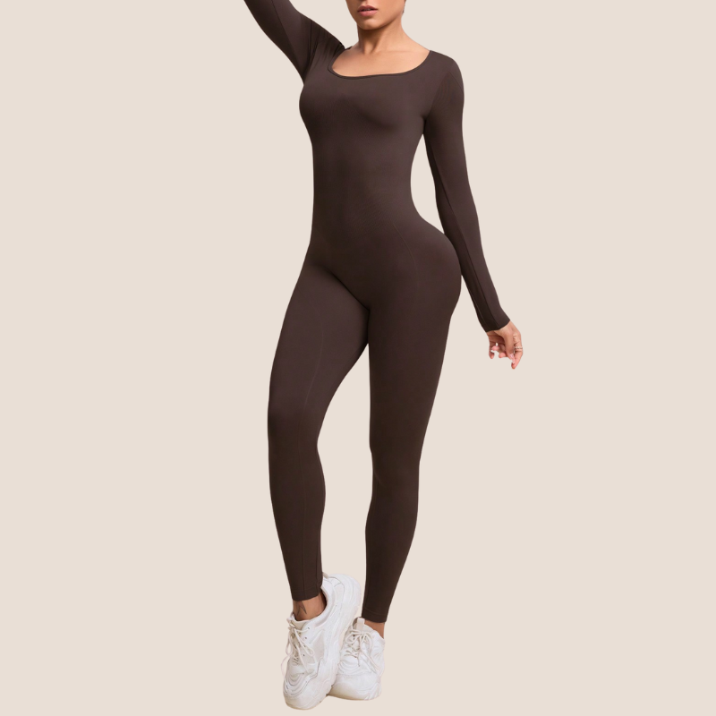 Women's long-sleeve yoga jumpsuit