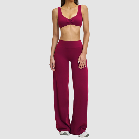 Wholesale Backless sports bra+High-waisted flared pants | Wonderxfans bulk activewear