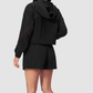 Wholesale Women's UPF50+ Sun Protection Hoodie Jacket + Shorts Set – Colorblock Outdoor Running Sportswear