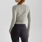 Slimming Round Neck Long-Sleeve Yoga Top