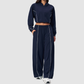 Wholesale Women's UPF50+ Sun Protection Hoodie Jacket + Wide-Leg Pants Set – Colorblock Outdoor Running Sportswear