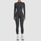 Wholesale Women's Zip-Front Long-Sleeve Yoga Jumpsuit