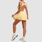 Wholesale Women's Open-Back Tennis Dress – Anti-Exposure Pleated Yoga Skirt