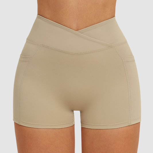 Wholesale women's solid color high-waisted shorts | Wonderxfans bulk activewear