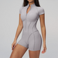 Stand-up collar zipper hip-lifting bodysuit