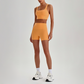 Wholesale Cross-Back Sports Bra & High-Waist Biker Shorts Set – Naked-Feel Quick-Dry Yoga 2-Piece