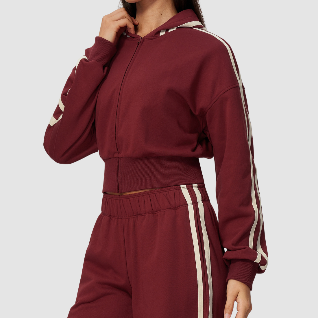 Wholesale Women's Thick hooded sports guard Zip Up Hoodie Jacket
