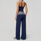 Wholesale Women's Polka Dot & Stripe Yoga Set Tank Top & Wide-Leg Pants w/ Chest Pad