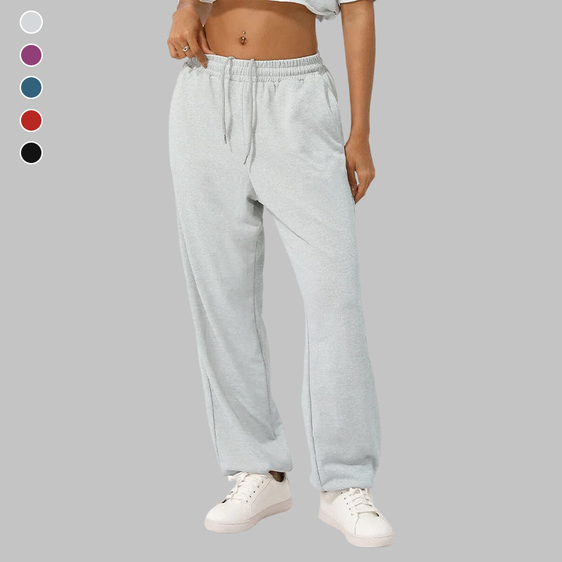 Loose Fit Drawstring Joggers with Tapered Cuffs
